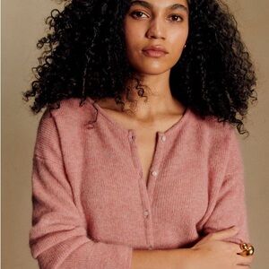Sezane Gaspard Rosewood Pink Cardigan Size Small